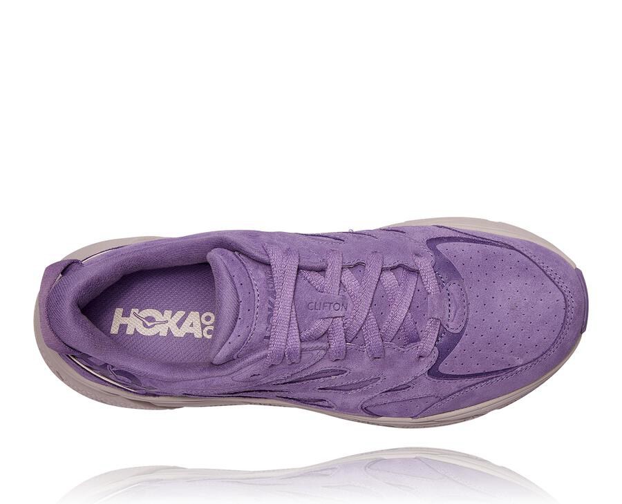 Hoka Australia One One Clifton L Suede - Womens Walking Shoes Purple - XKUHO-3912